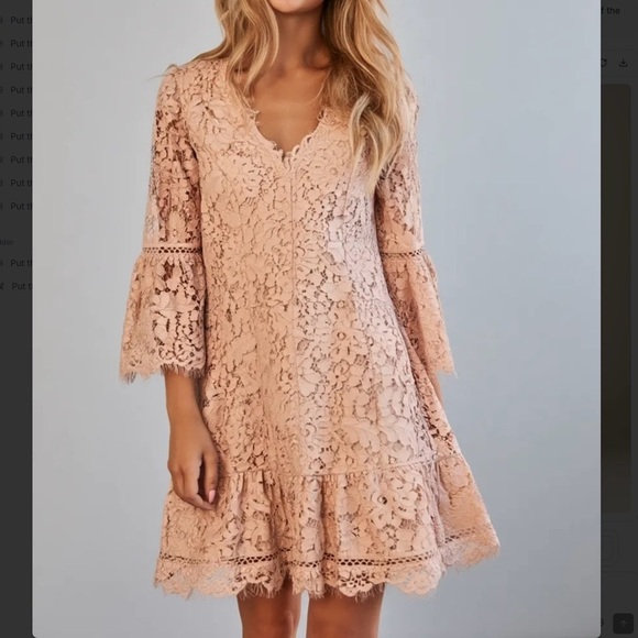Eliza J Dresses & Skirts - Eliza J Pink Lace Bell Sleeve Dress – Size 4P Petite Fit & Flare Wedding Guest